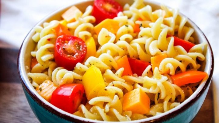 Simple Italian Pasta Salad with No Meat | Vegetarian with Spiral Pasta