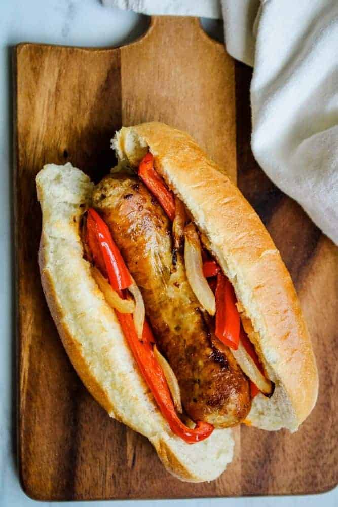 air-fryer-italian-sausage-with-air-fried-peppers-and-onions