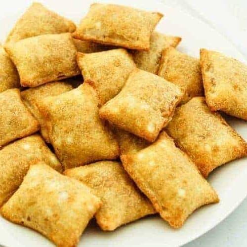 Frozen Air Fryer Pizza Rolls on a white plate