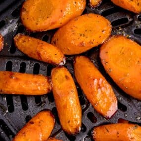 Cooked carrots in the air fryer.