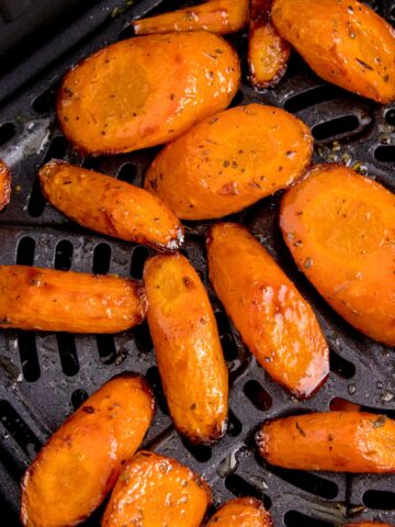 Cooked carrots in the air fryer.