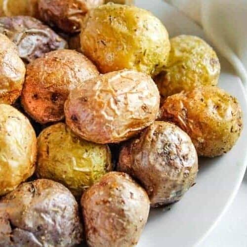 Baby Potatoes on a white plate