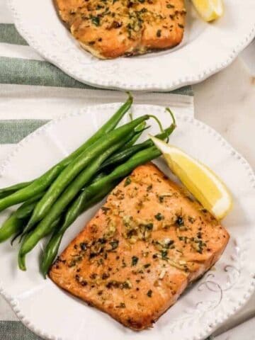 Roasted Garlic Salmon on Plate