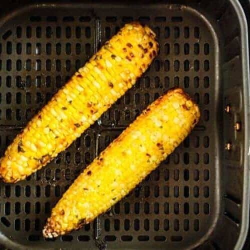 Cooked corn on the cob in the air fryer