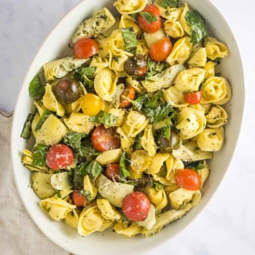 Tortellini Pasta Salad in a bowl