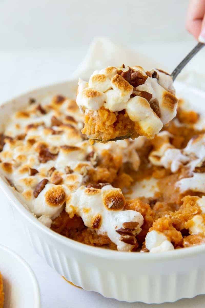 Sweet Potato Casserole with Canned Yams and Pecans
