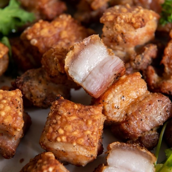 Crispy Air Fryer Pork Belly Bites - Cook At Home Mom