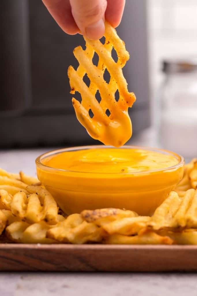 Oil Free Seasoned Waffle Fries in the Air Fryer - A Plantiful Path