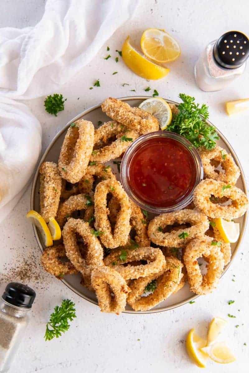 Air Fryer Fried Calamari (Light and Crispy)