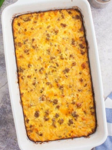 hash brown casserole in 9 by 13 dish