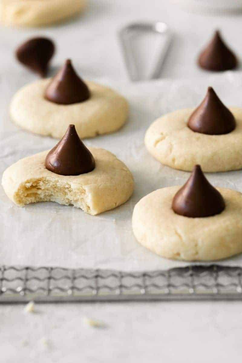 christmas cookies with hershey kiss in middle