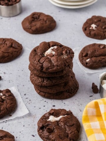 stack of chocolate marshmallow cookies