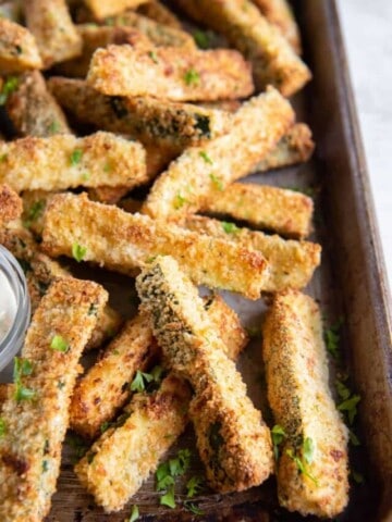 platter with zucchini fries