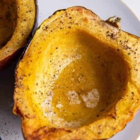 air fried acorn squash on plate