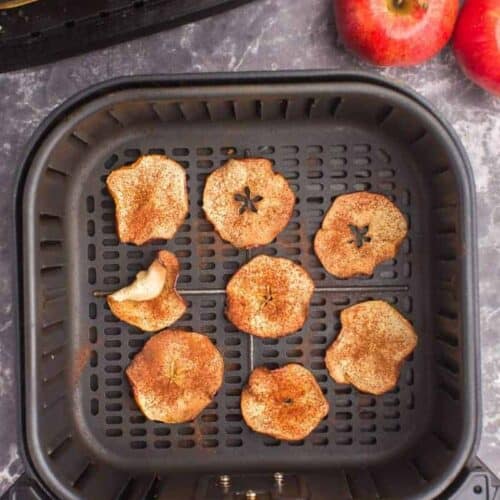 cooked air fryer apple chips