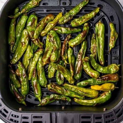 shishito peppers in air fryer basket