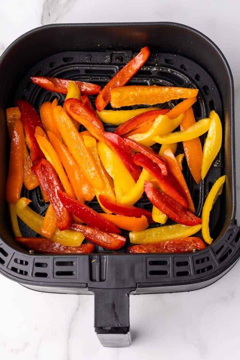 Air Fryer Bell Peppers and Onions - Whole Lotta Yum