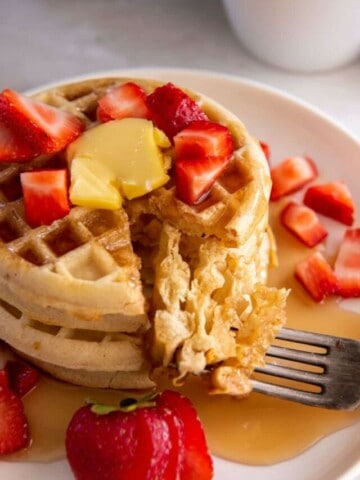 waffles with syrup and berries