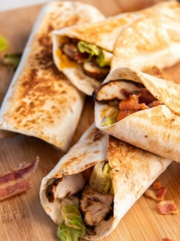 several chicken bacon wraps