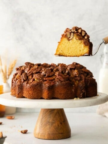 removing a slice of cake