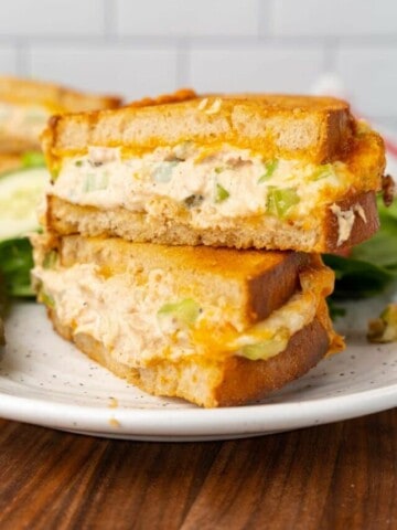 stack of air fryer tuna melts