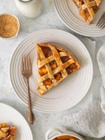 slice of peach pie