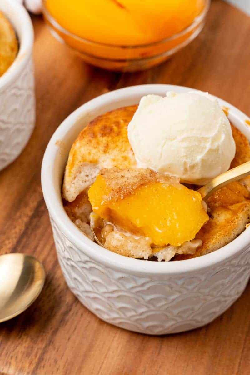 Check out the recipe for Ninja Creami Peach Cobbler Frozen Yogurt: See the  post for more details., Recipe