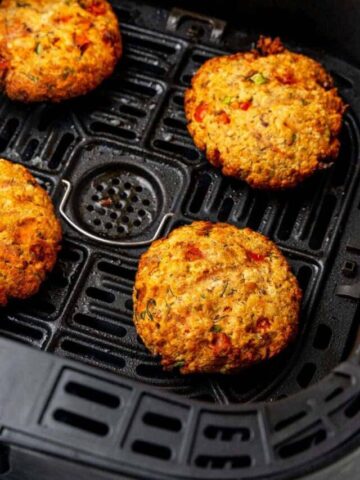 salmon patties in air fryer basket