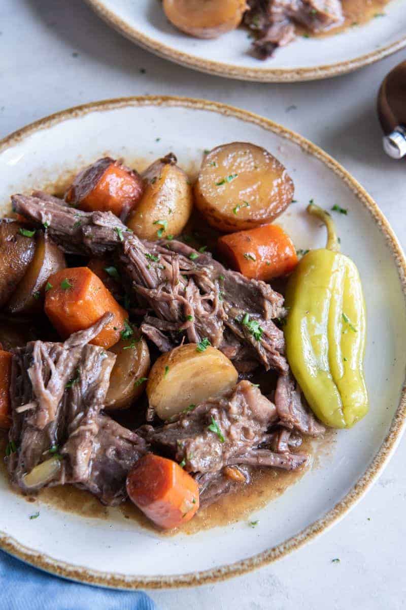 Mississippi Pot Roast with Potatoes and Carrots