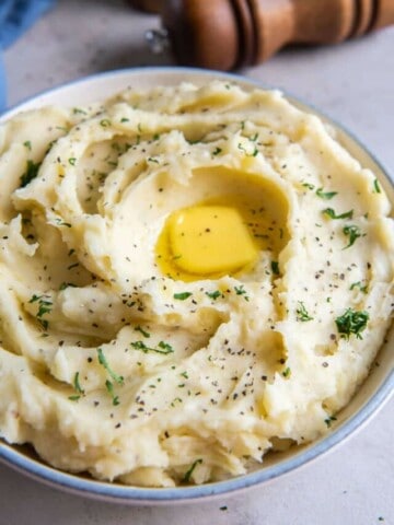 Buttery mashed potatoes with no milk.