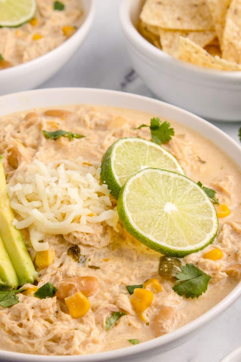 White Chicken Chili with Cream Cheese | Everyday Family Cooking