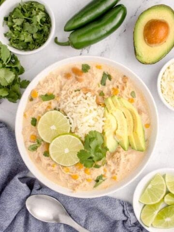 chicken chili made with cream cheese