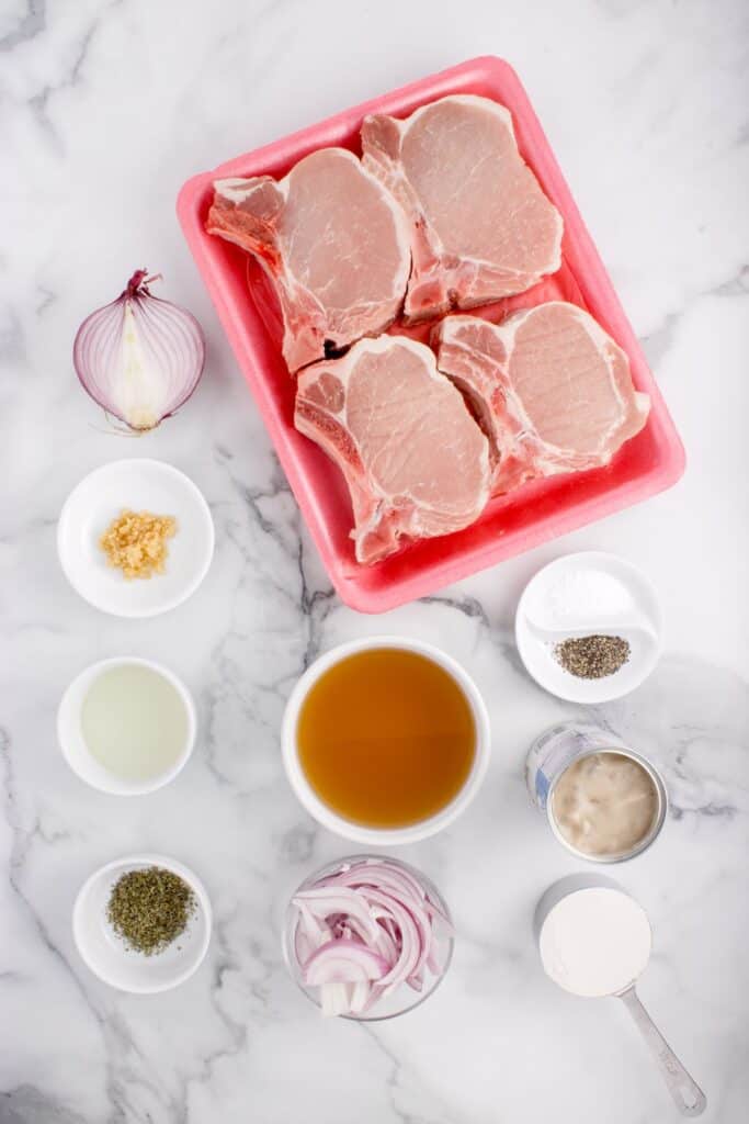 ingredients needed to make pork chops with gravy
