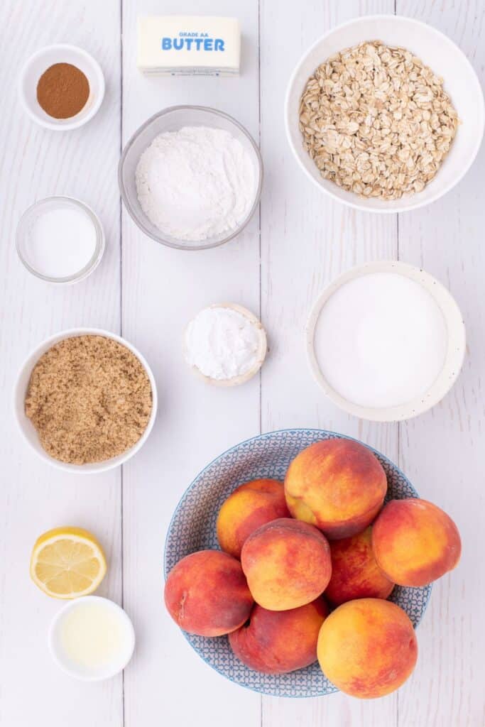 ingredients needed to make peach crisp