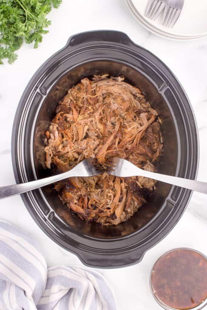 shred pork with two forks