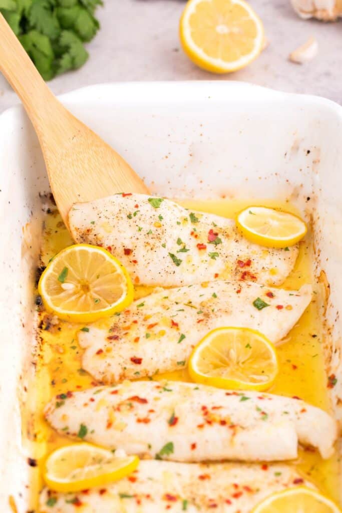 tilapia filets with butter and spices