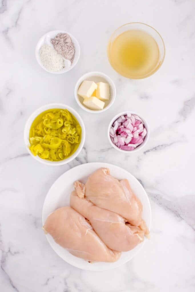 ingredients laid out for mississippi chicken