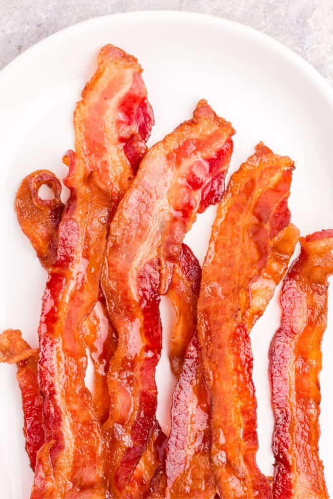 baked bacon on a plate