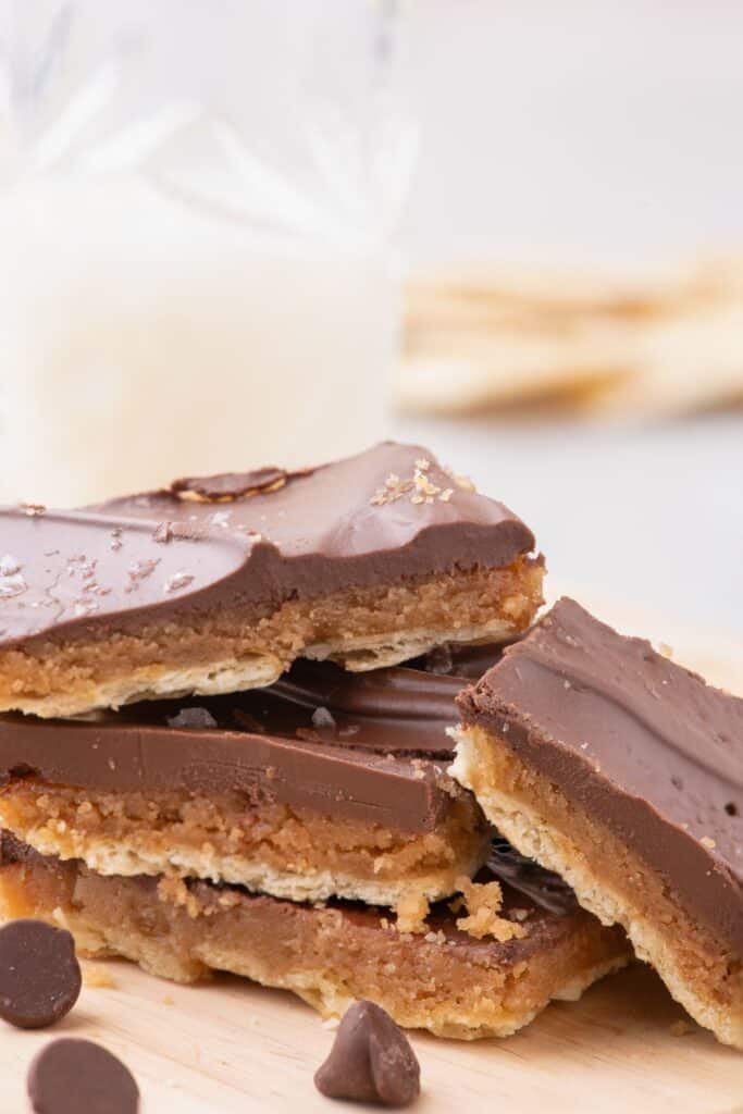 Close up of Saltine Cracker Toffee