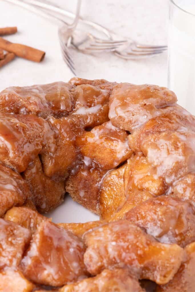 Completed monkey bread removed for the bundt cake pan.