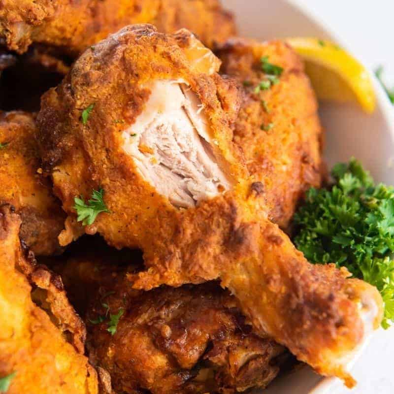 Crispy and juicy air fryer fried chicken