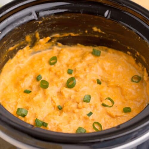 Crockpot with Buffalo chicken dip.