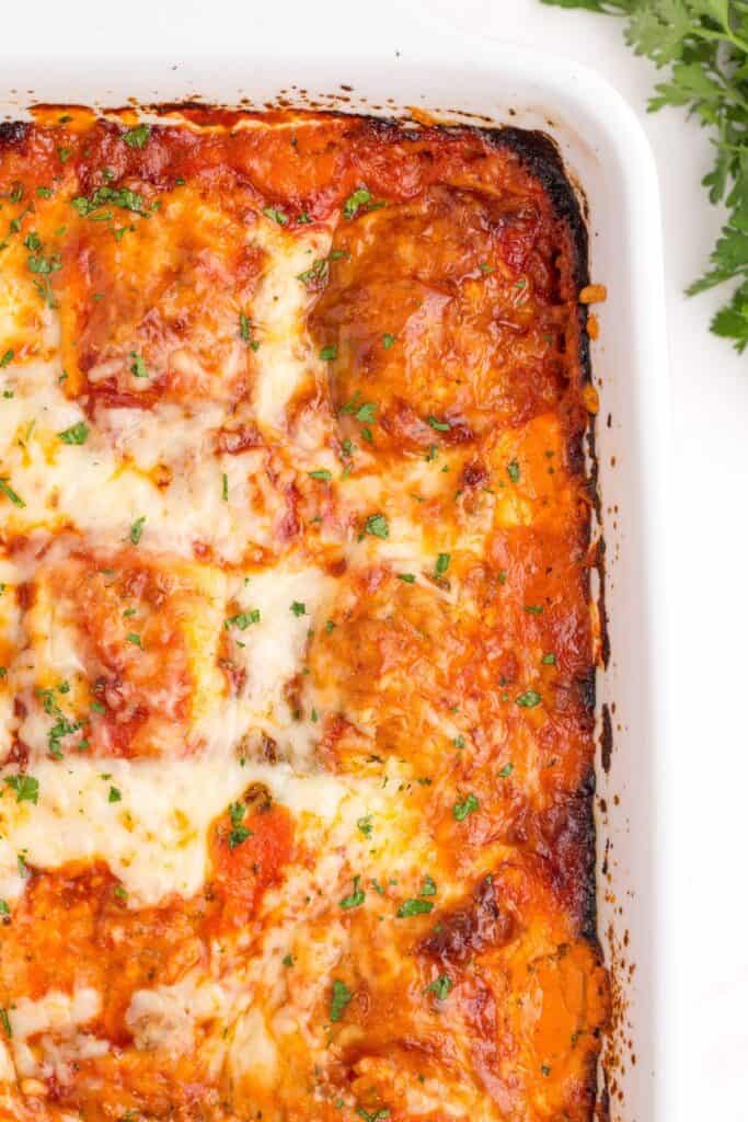 Baked lazy lasagna.